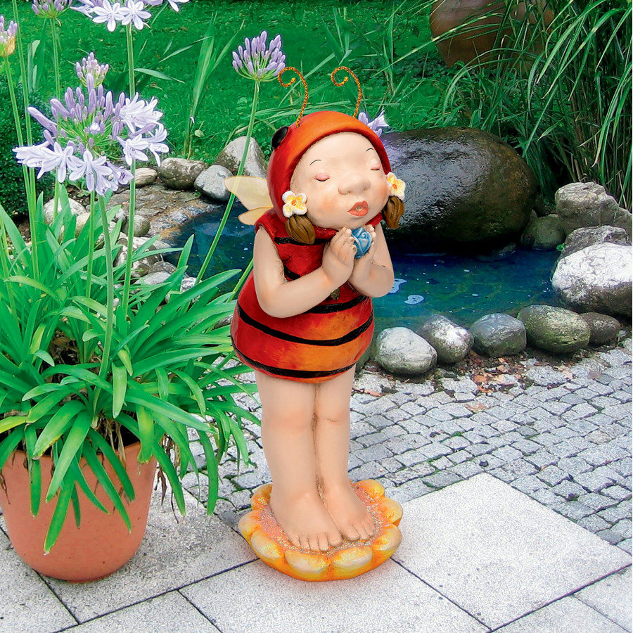 Toscano - Sarah the Lady Bug Fairy Garden Helper Statue