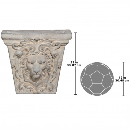 Toscano - Gotham Lion Architectural Keystone Wall Pocket