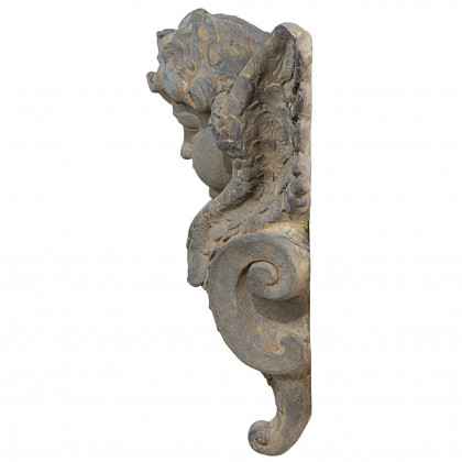 Toscano - Victorian Heraldic Double-Winged Cherub Wall Pocket Sculpture