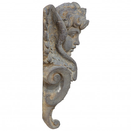 Toscano - Victorian Heraldic Double-Winged Cherub Wall Pocket Sculpture