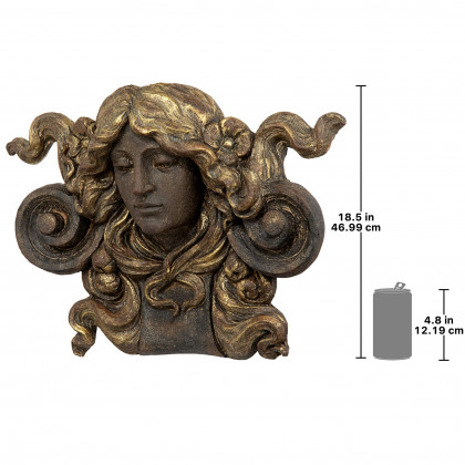 Toscano - Art Nouveau Female Mascaron Architectural Wall Pocket Sculpture