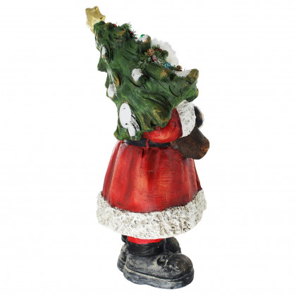 Toscano - Santa with a Sparkling Christmas Tree Illuminated Holiday Statue