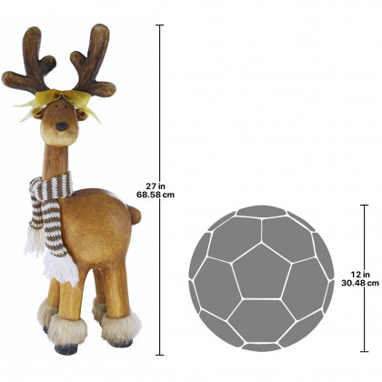 Toscano Santa Second Team Holiday Reindeer Statue - Zoey