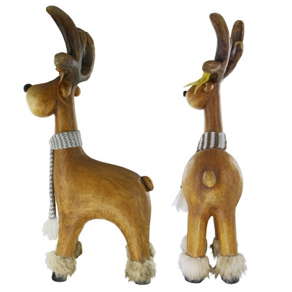 Toscano - Set of 2 Santa Second Team Holiday Reindeer Statues