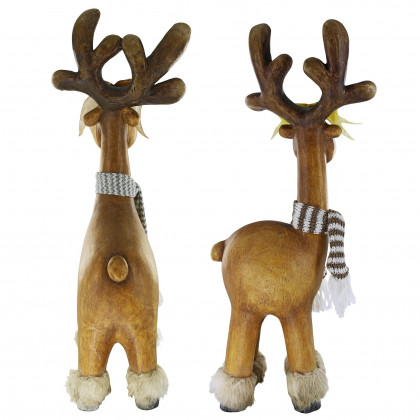 Toscano - Set of 2 Santa Second Team Holiday Reindeer Statues