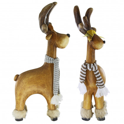 Toscano - Set of 2 Santa Second Team Holiday Reindeer Statues