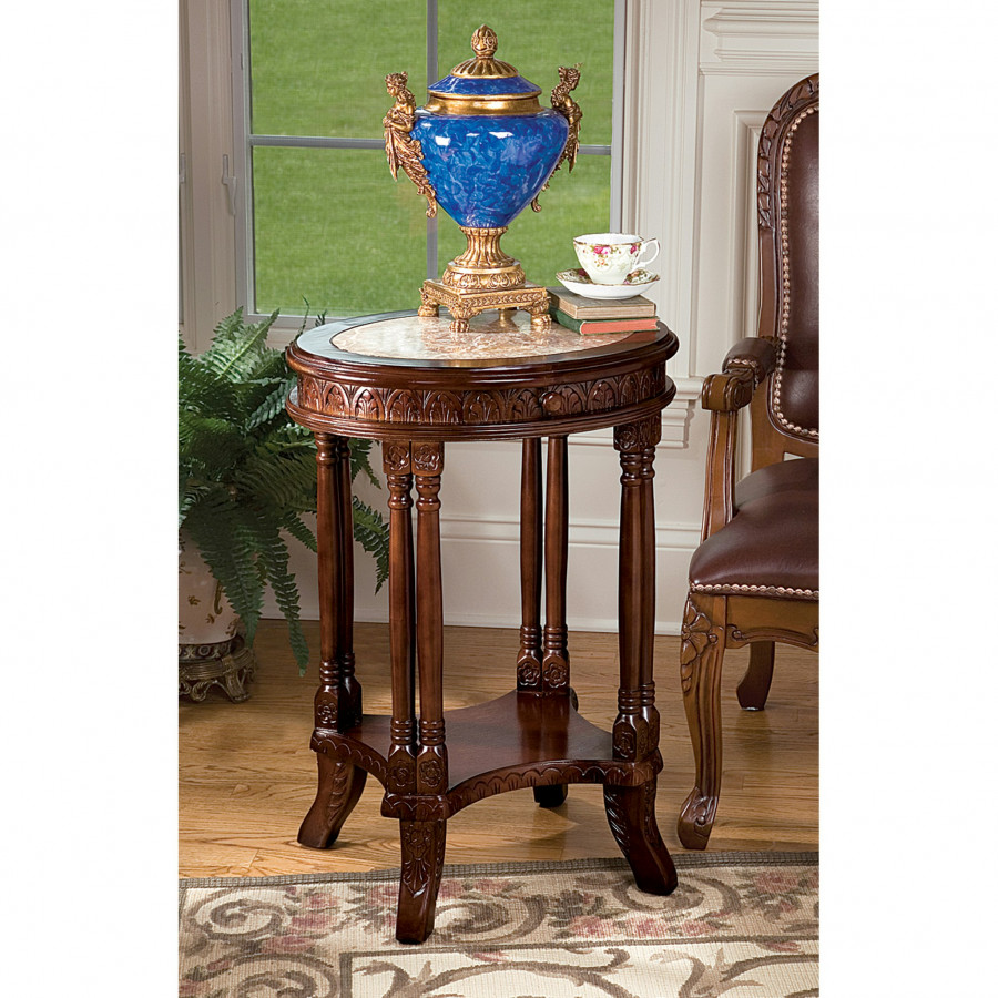 Toscano - Balfour Colonnade Side Table in Hardwood
