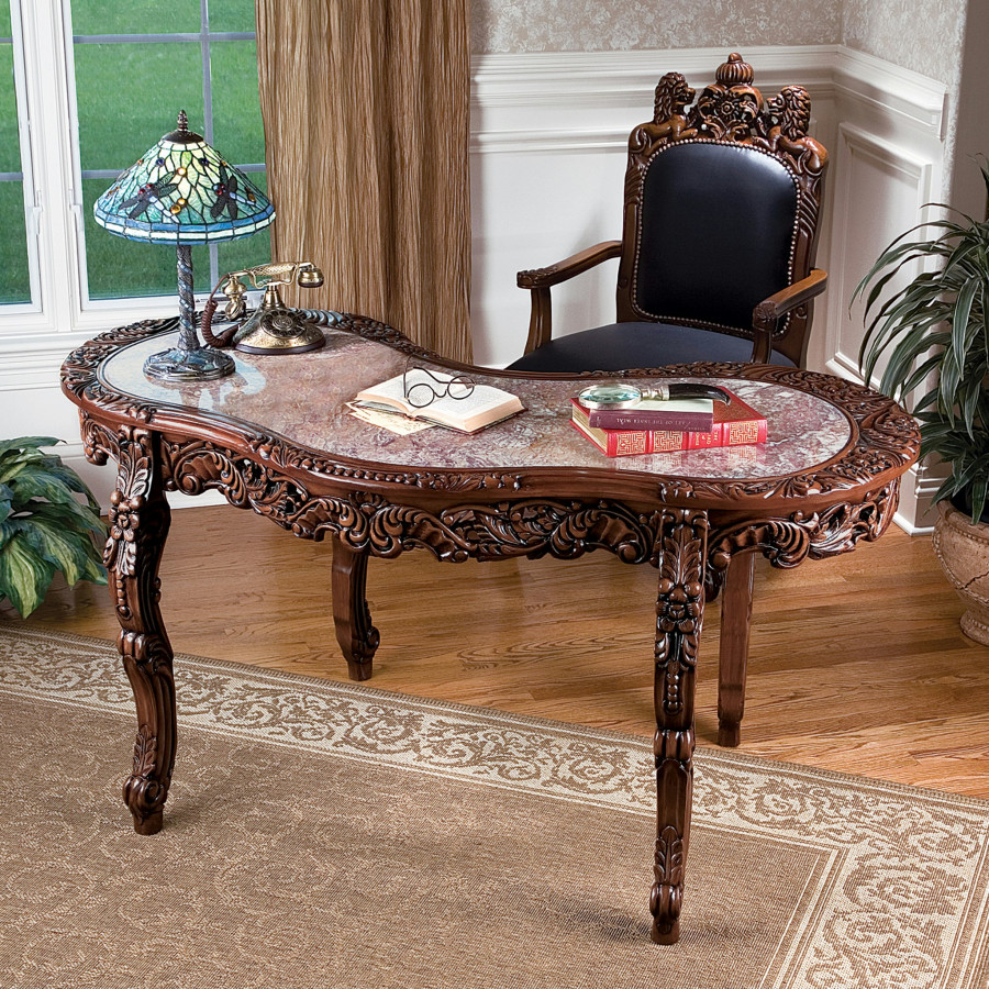 Toscano - The Mountbatten Desk in Marble/Hardwood