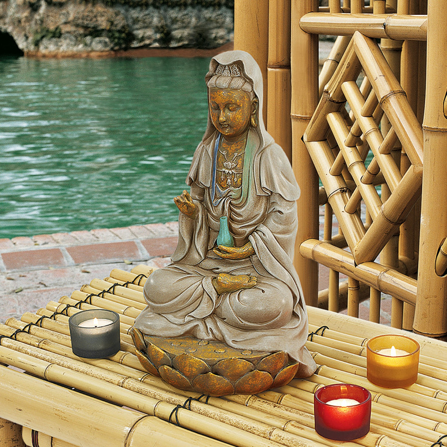 Toscano - Goddess Guan Yin Seated on a Lotus Statue