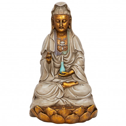 Toscano - Goddess Guan Yin Seated on a Lotus Statue