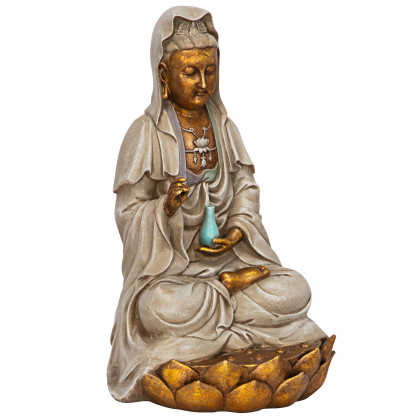 Toscano - Goddess Guan Yin Seated on a Lotus Statue