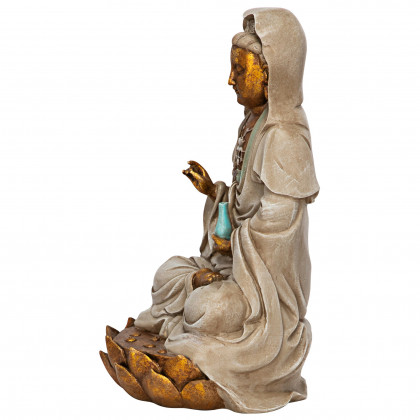 Toscano - Goddess Guan Yin Seated on a Lotus Statue