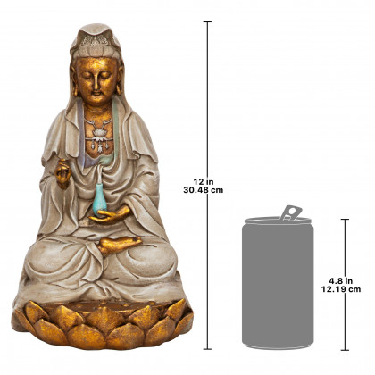 Toscano - Goddess Guan Yin Seated on a Lotus Statue