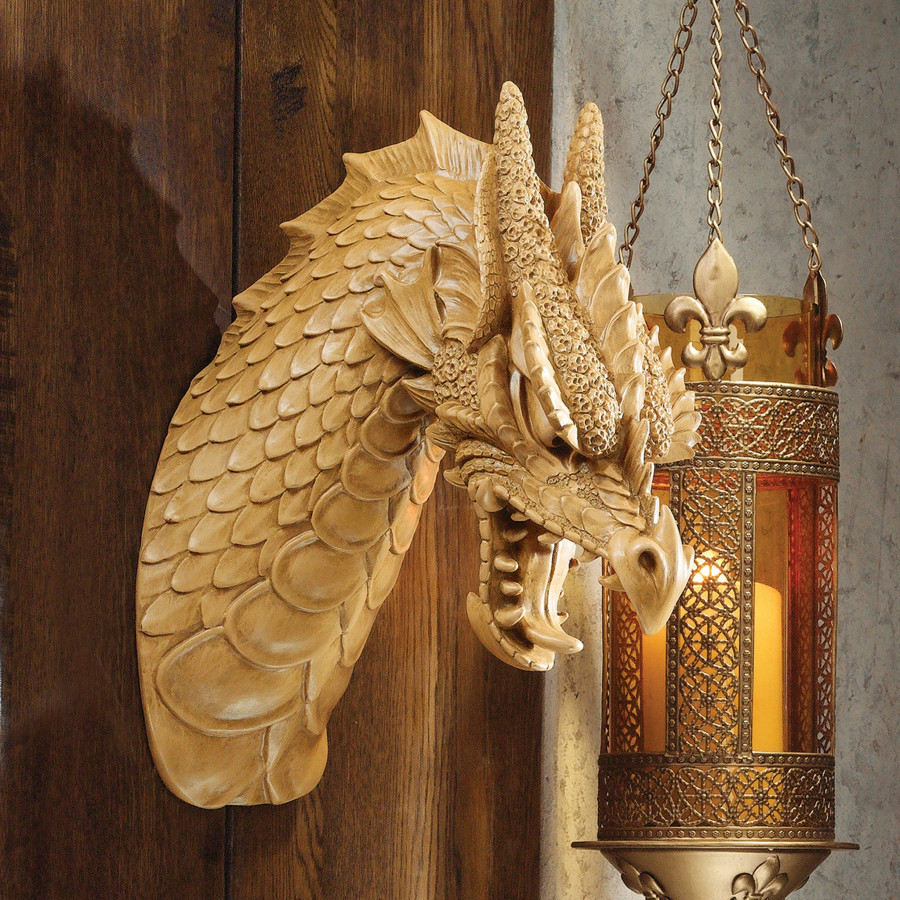 Toscano - Head of the Beast Gothic Dragon Wall Sculpture