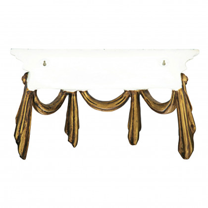 Toscano - Saint Benoit Demilune Wall Shelf in Ivory/Gold, Designer Resin