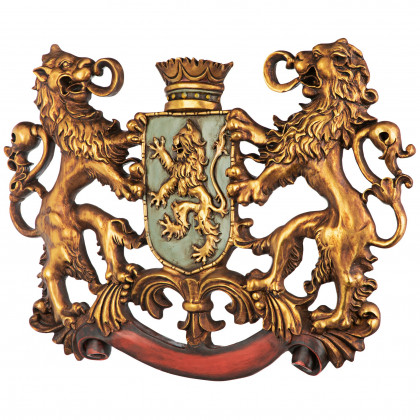 Toscano - Heraldic Royal Lions Coat of Arms Wall Sculpture