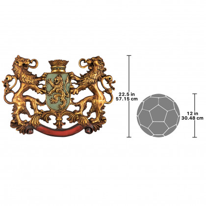 Toscano - Heraldic Royal Lions Coat of Arms Wall Sculpture