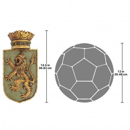 Toscano - Medieval Rampant Lion Shield Wall Sculpture