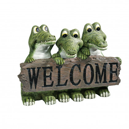 Toscano - Ragin Cajun Crocodile Welcome Sign Statue