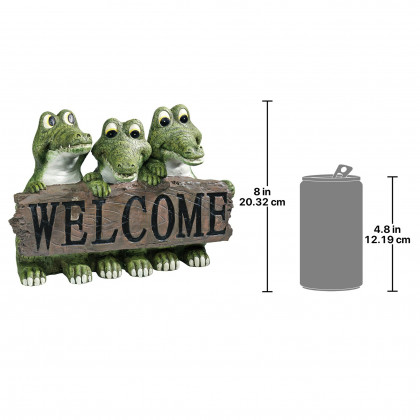 Toscano - Ragin Cajun Crocodile Welcome Sign Statue