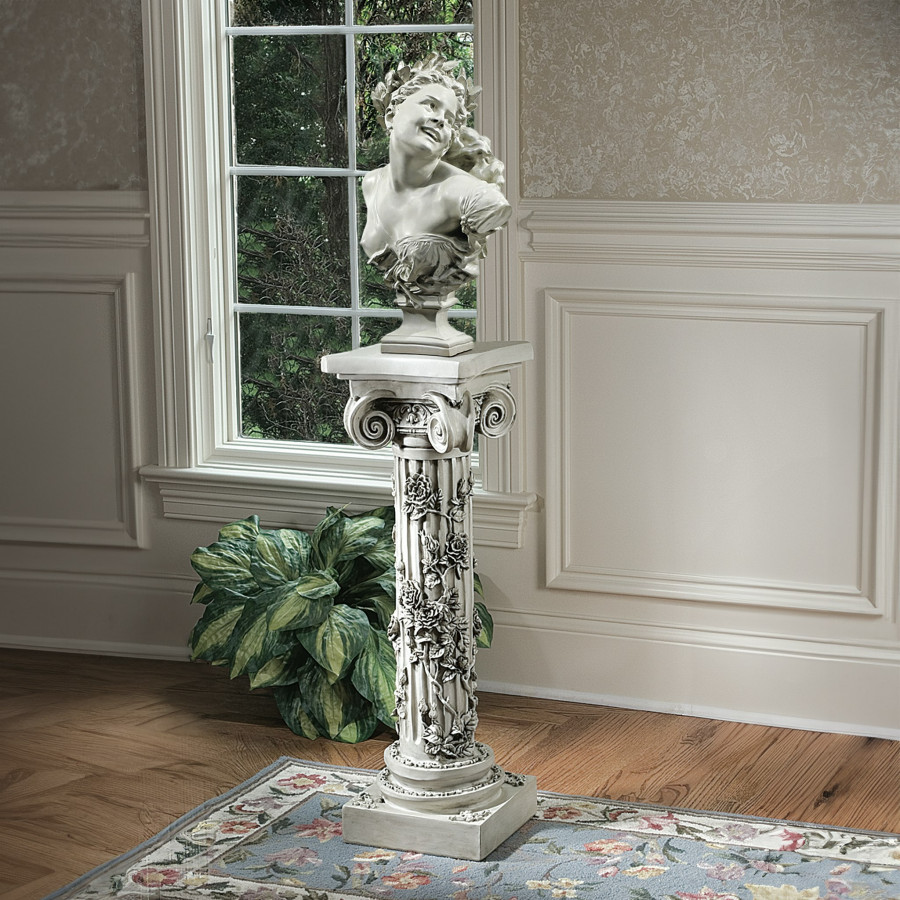Toscano - The Rose Garland Victorian Sculptural Pedestal