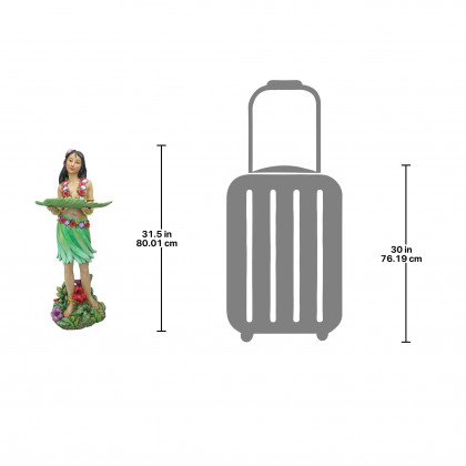 Toscano - Hawaiian Hula Girl Wahine Butler Sculptural Pedestal Table in Designer Resin