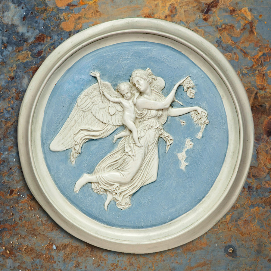 Toscano - Morning Angel Roundel Wall Sculpture