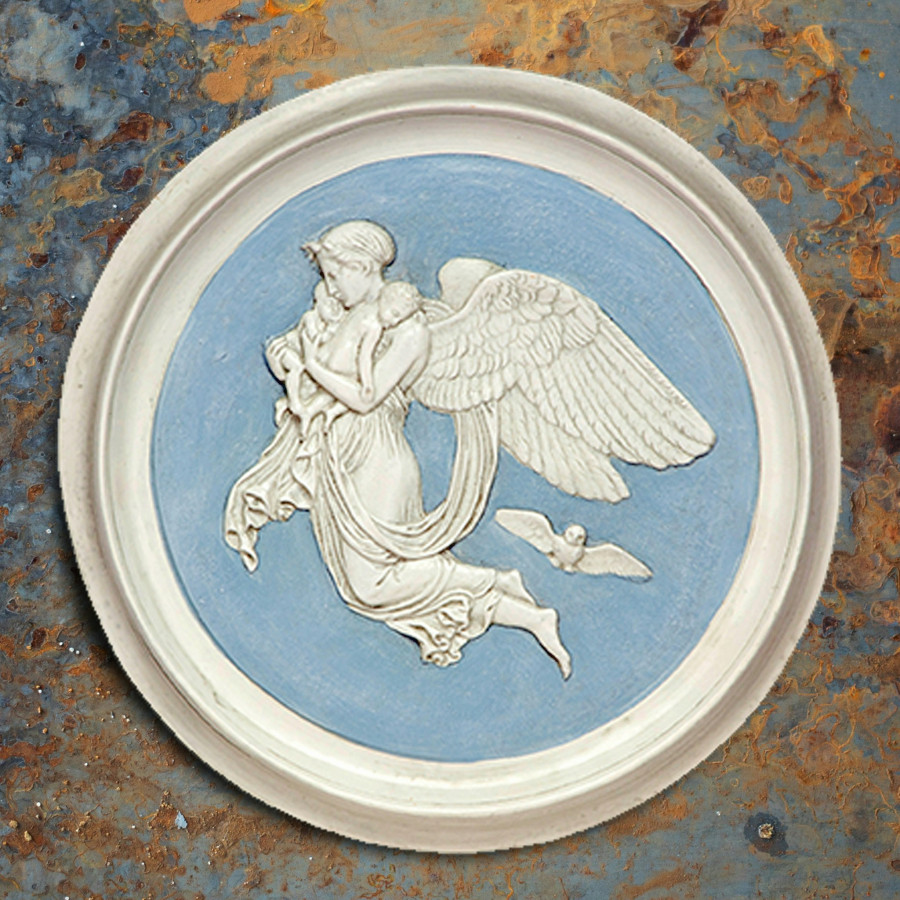 Toscano - Night Angel Roundel Wall Sculpture