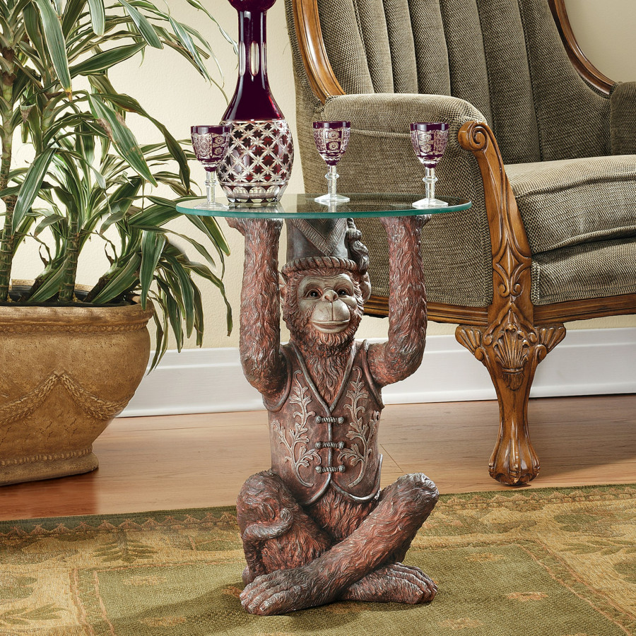 Toscano - Moroccan Monkey Business Sculptural Side Table in Designer Resin