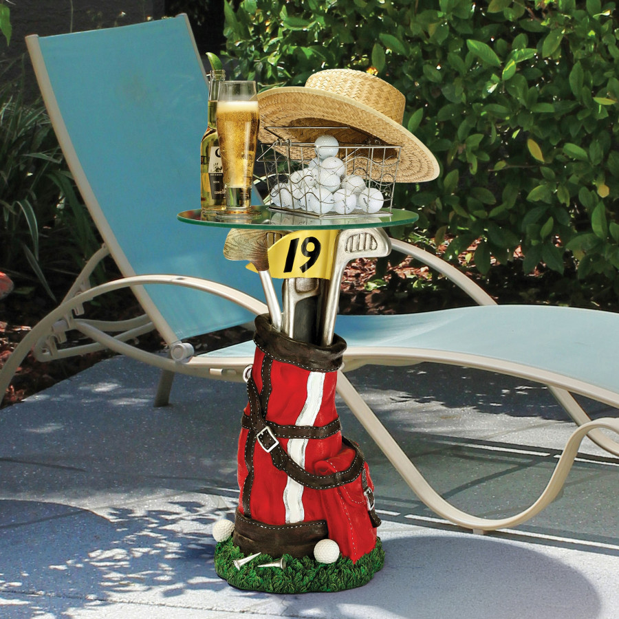 Toscano - On Par Golf Bag Sculptural Table in Designer Resin