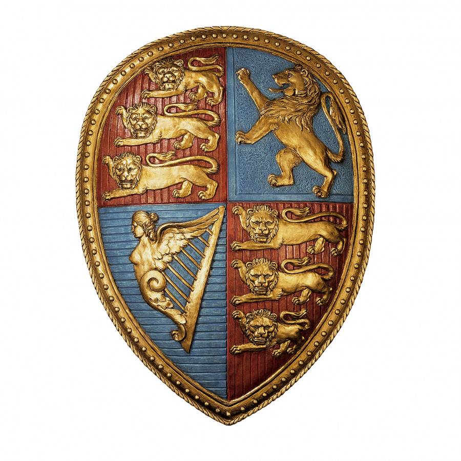 Toscano - Queen Victoria Royal Coat of Arms Sculptural Wall Shield