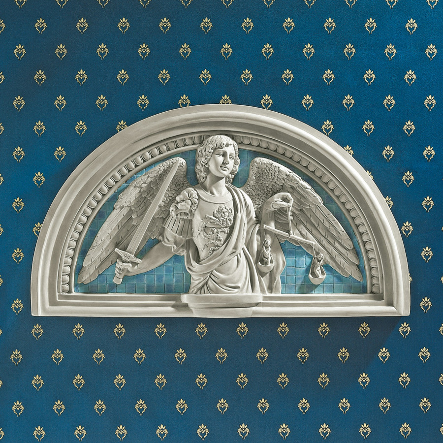 Toscano - Saint Michael the Prince of Light Lunette Wall Sculpture