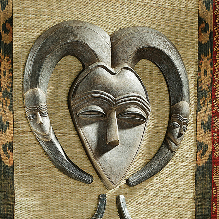 Toscano - African Tribal Mask Wall Sculpture in Kwele