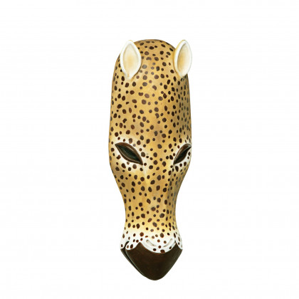 Toscano African Serengeti Animal Mask Tribal-Style Wall Sculpture - Jaguar