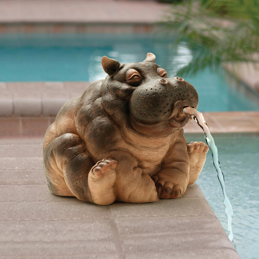 Toscano - Hannathe Hippo Spitter Piped Statue
