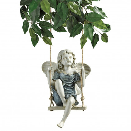 Toscano - Summertime Fairy on a Swing Statue