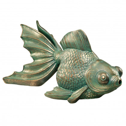 Toscano - Butterfly Asian Koi Piped Spitter Statue