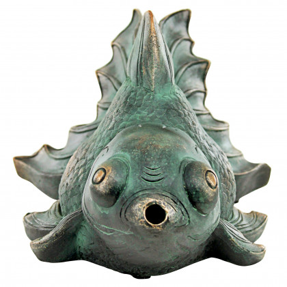 Toscano - Butterfly Asian Koi Piped Spitter Statue