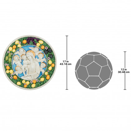 Toscano - Virgin Mary and Child Roundel Wall Sculpture