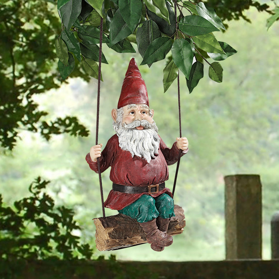 Toscano - Sammy the Swinging Gnome Statue