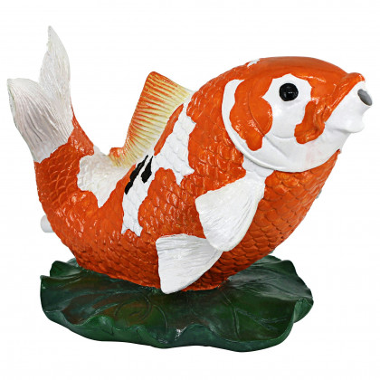Toscano - Kohaku Asian Koi Piped Spitter Statue