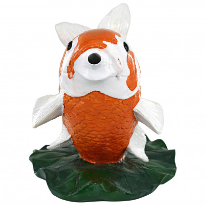Toscano - Kohaku Asian Koi Piped Spitter Statue