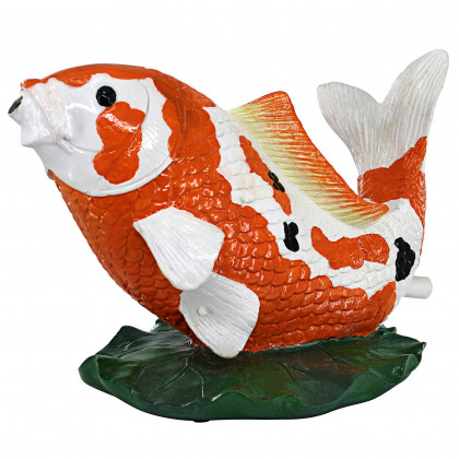 Toscano - Kohaku Asian Koi Piped Spitter Statue