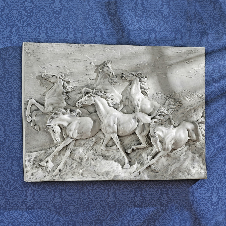 Toscano - Wild Horse Stampede Frieze Wall Sculpture