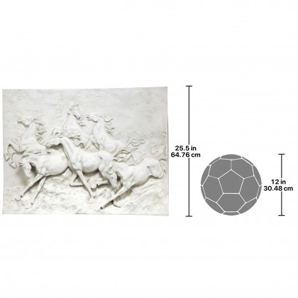 Toscano - Wild Horse Stampede Frieze Wall Sculpture