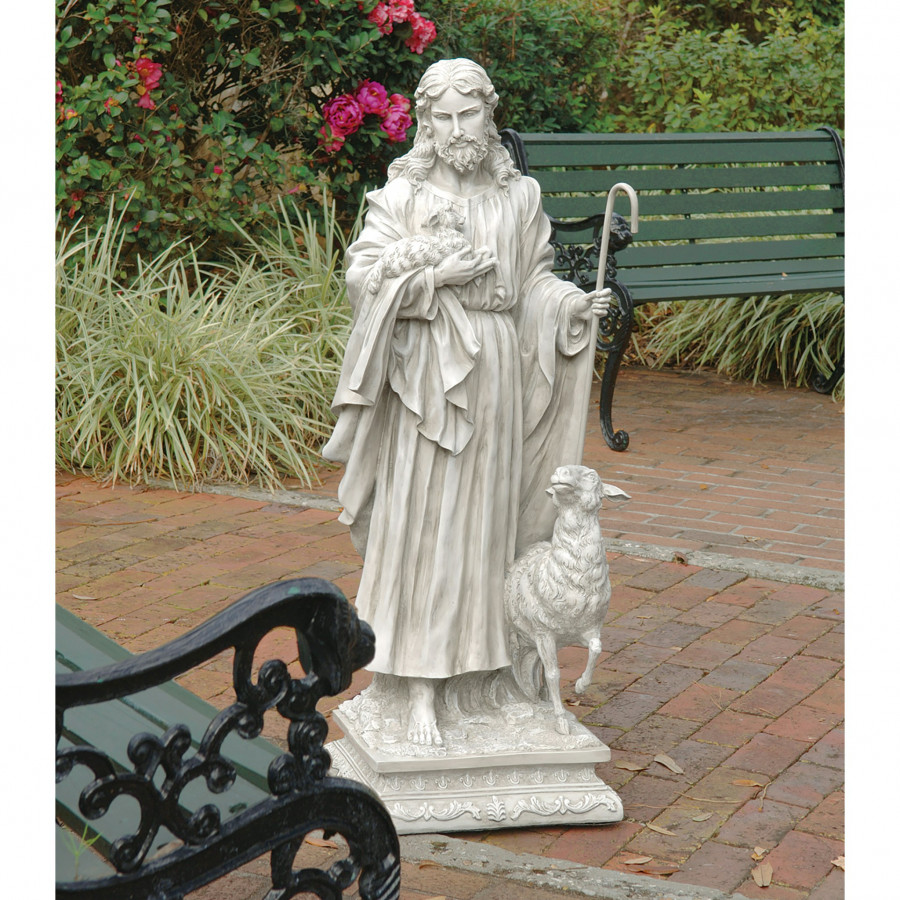 Toscano Jesus the Good Shepherd Garden Statue - Grande