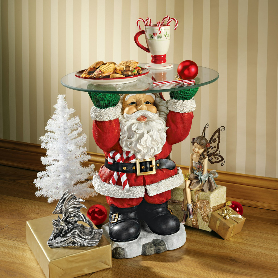 Toscano - Santa Claus Sculptural Holiday Table in Designer Resin