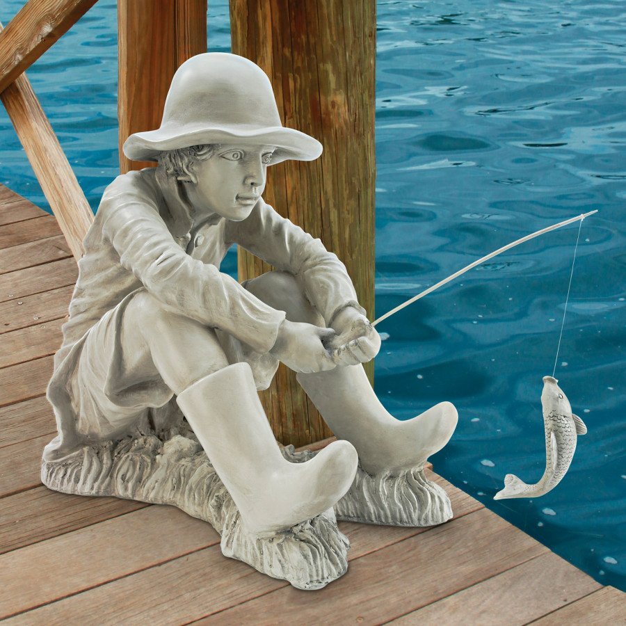 Toscano - Gone Fishing Fisherman Statue