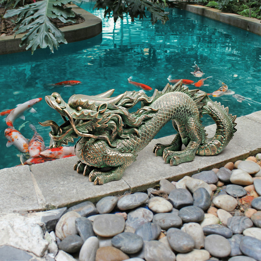 Toscano Asian Dragon of the Great Wall Statue - Medium