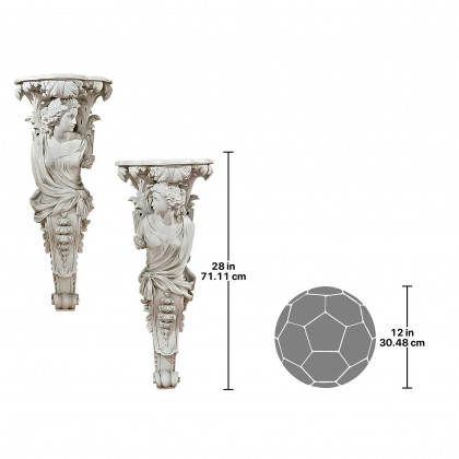 Toscano - Set of 2 French Baroque Caryatid Wall Sculptures